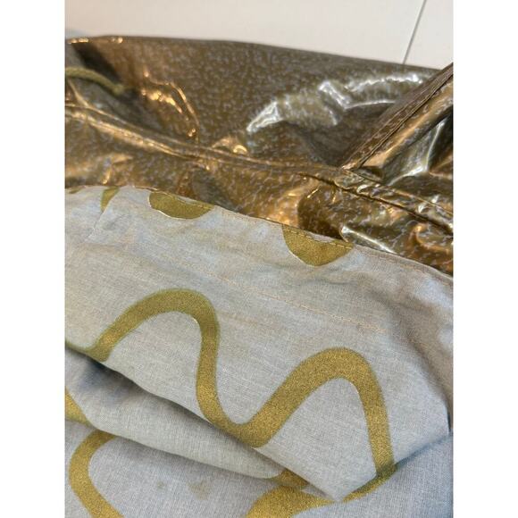 Vintage Wippette Gold Metallic‎ Hooded Raincoat Women's L Retro 80s/90s Zip - Picture 7 of 11